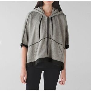 Lululemon In The Loop Poncho Heathered Gray Terry Hoodie Pullover Women Size 6
